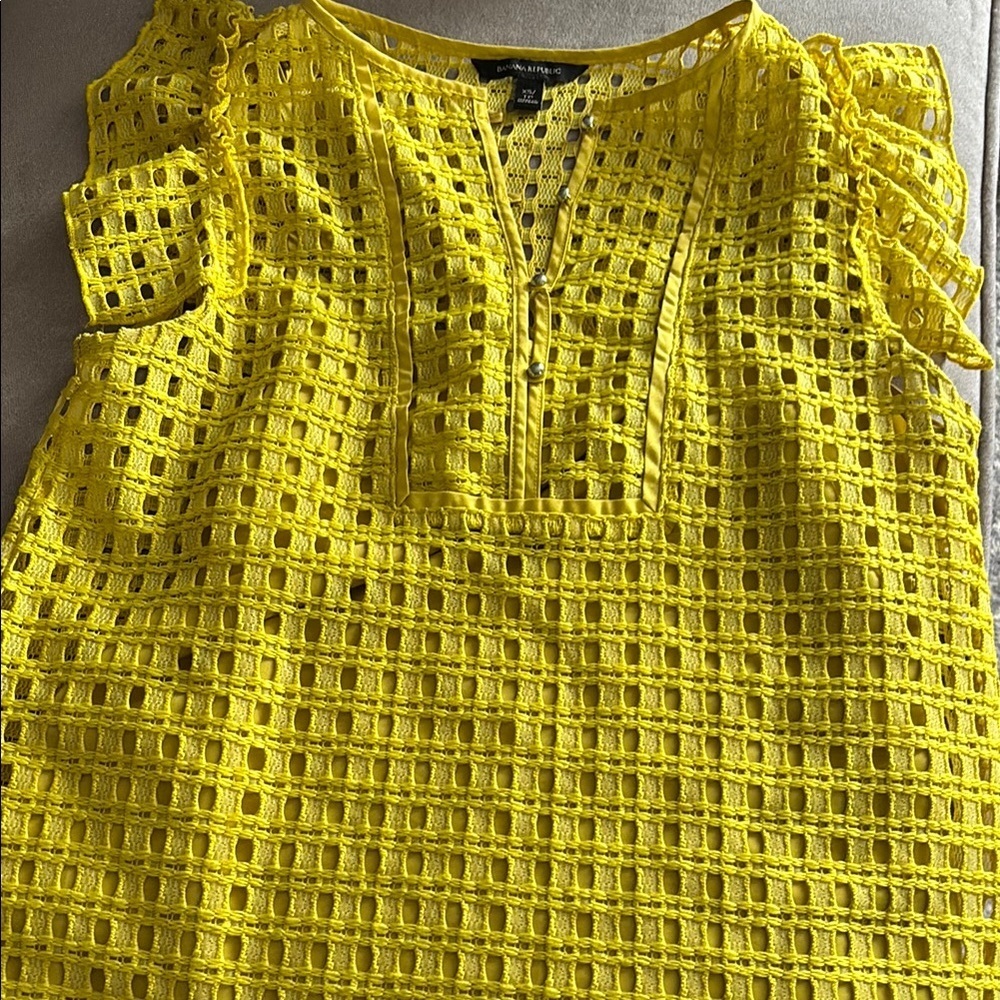 Calvin Klein Yellow Eyelet Women's Top
